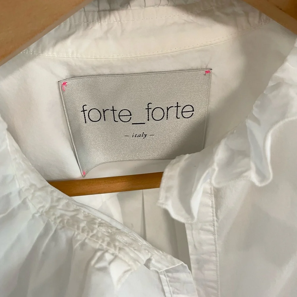 Forte Forte White Ruffle Neck Sleeveless Blouse - Picture 7 of 13